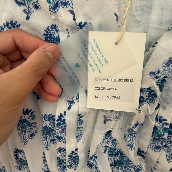 NWT- mer st. barth Giselle Preppy Ruffled Maxi Dress in Gypsea All Over Print - Picture 6 of 8